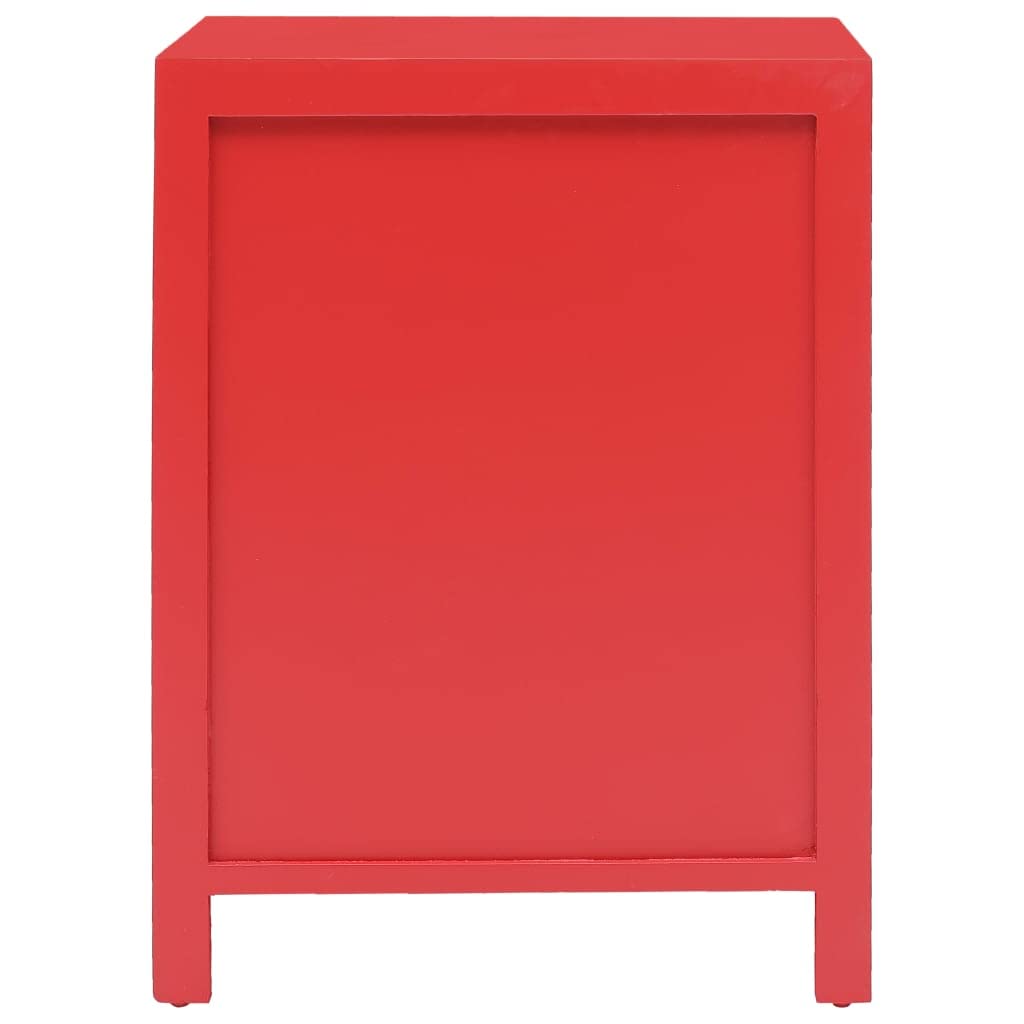 vidaXL Table de Chevet Table de Nuit Armoire de Chevet Bout de Canapé Chambre à Coucher Salon Maison Intérieur Rouge Bois de Paulownia