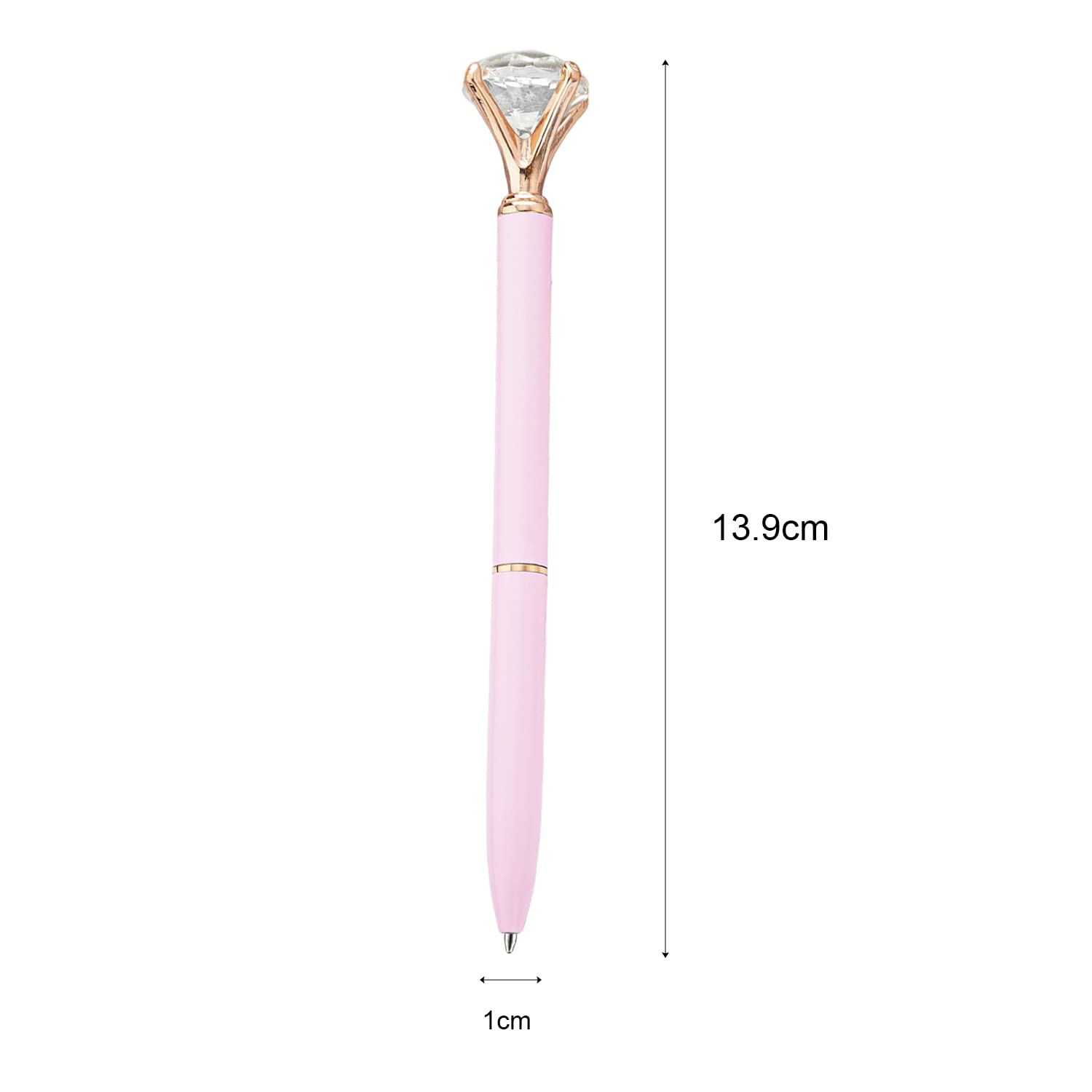 Rumyve Retractable Ballpoint Pens - Set of 3, Metal Diamond Pens with Creative Designs(Solid Color), 3 count (Pack of 1) - Image 2