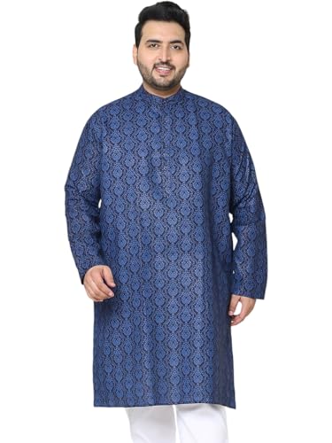 Image of SOJANYA Plus(Since 1958) Men's Cotton Checked Kurta