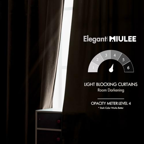 Image of MIULEE Velvet Curtains 52x90 inches Chocolate Brown Blackout Curtains | Luxury, Bedroom Living Room, Thermal Insulated, Super Soft Window Drapes, Rod Pocket & Back Tab, 2 Panels