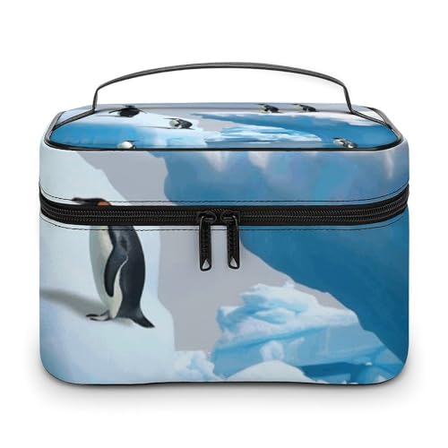 Foldable Travel Luggage Bag for Men And Women, Dry And Wet Separation Portable Travel Luggage Bag, Penguins On The Iceberg Printed Waterproof Sports Luggage Bag, Fitness Bag