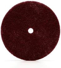 SCOTCH-BRITE Fiber Disc, 6" Dia., 1/2" Hole, Aluminum Oxide, Very Fine, Nylon Backing, Maroon, Compatible with Angle Grinder