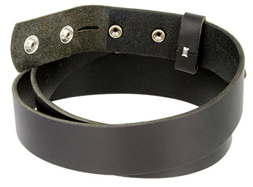 BLACK Belt Strap Snap On Solid Hide 100% One Piece Leather Belt New 383