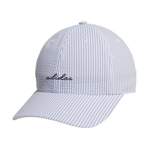 adidas Womens Saturday Hat Relaxed Fit Strapback Baseball Cap Ash Blue/Collegiate Navy/Seersucker OSFA