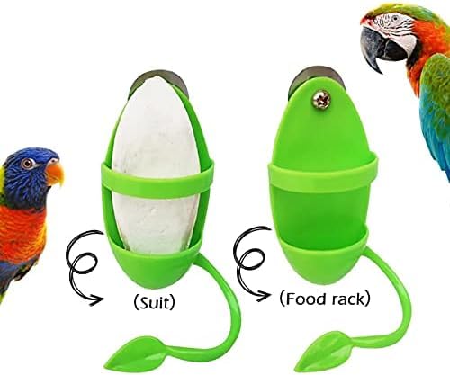Large Cuttlefish Bone with Holder Plastic Cuddle Bone Feeding Racks Parrot Cage Stands Accessories for Parakeets Budgies Finches Birds Cockatiels Turtles Tortoise Snails for Pet Bird Supplies - Image 4