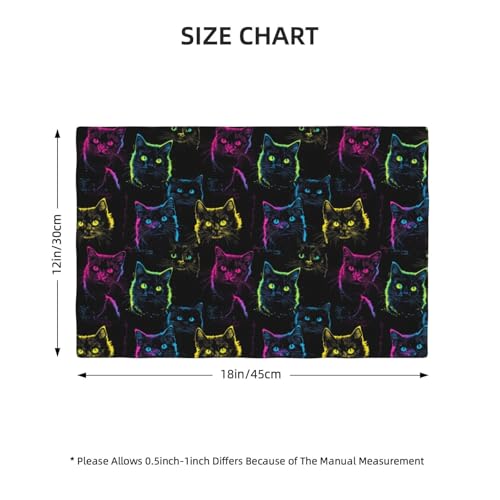 Sets de table anti tache chat noir résistant à la chaleur lot 4