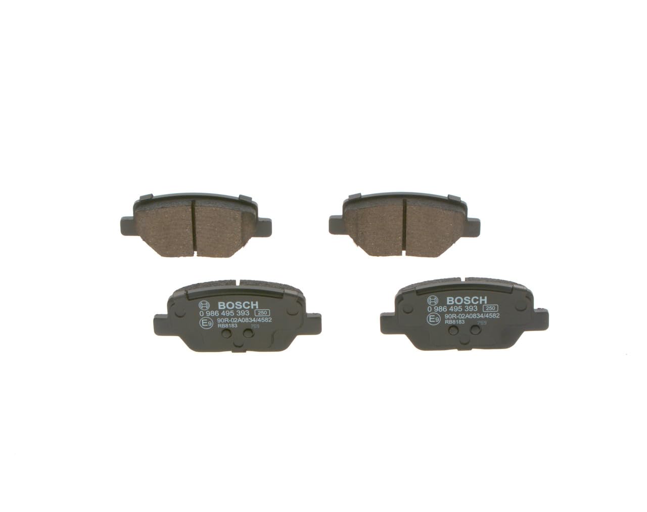 Bosch BP1766 - Pastiglie Freni Auto, Asse Posteriore - Qualità Bosch - Riduzione del Rumore e della Polvere - Certificazione ECE-R90 - Senza Rame - 1 Confezione da 4 Pastiglie