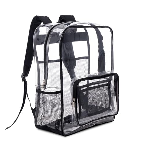 Clear Backpack Heavy Duty, Large, Black