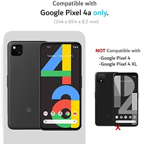 TUDIA DualShield Designed for Google Pixel 4a Case (2020), [Merge] Shockproof Dual Layer Military Grade Tough Hard Slim Phone Case Cover - Matte Black