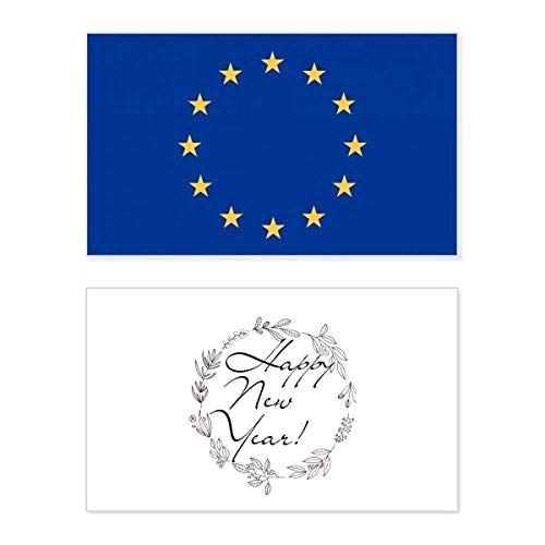 Tarjeta conmemorativa de Año Nuevo con diseño de la bandera de la UE para felicitaciones