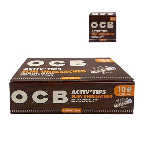 OCB ActivTips Unbleached Slim 7 mm 10 Packungen x 50 Stück