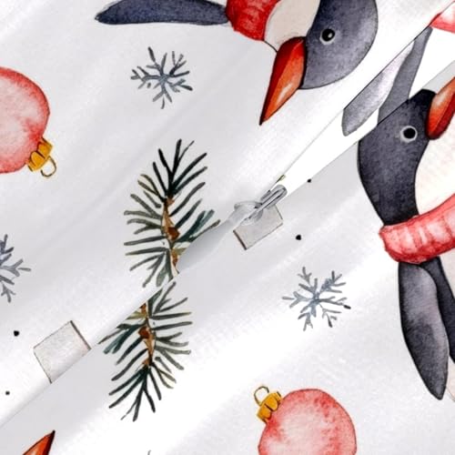 Housse de coussin pingouin Noël velours 50x50 cm cadeau idéal fêtes - 5