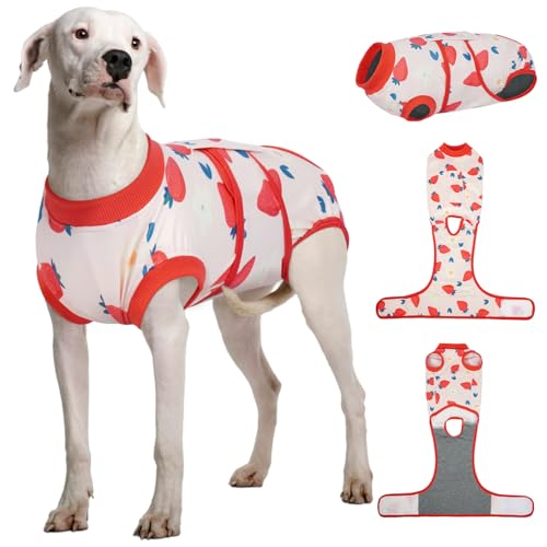 Image of Kuoser Dog Recovery Suit After Surgery, Dog Surgery Suit Female Spay, Male Neuter, Anti-Licking Pet Onesie, Surgical Recovery Bodysuit for Abdominal Wounds,Skin Disease, E-Collar Cone Alternative, 2XL