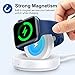 2026 Upgraded for Apple Watch Charger Magnetic Fast Charging Dock,Portable Wireless Charging Stand Compatible with iWatch Series Ultra/SE/11/10/9/8/7/6/5/4/3 Support Nightstand Mode-White With Adapter