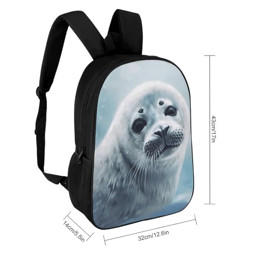 Harp Seal Painting Wallpaper Bookbag - Ultra Lightweight Portable Backpack Work Travel Backpack for Men Women Fits 16 Inch Notebook2