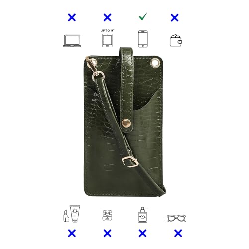 Image of Bagsy Malone Women's Small Cross-Body Phone Bag Stylish Vegan Leather Mobile Cell Phone Holder Pocket Purse Wallet Sling Bag Mini Shoulder Bags