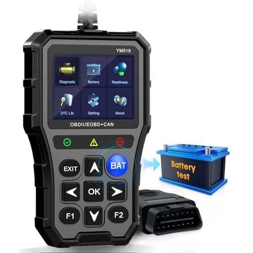 OBD2 Scanner Battery Tester for Car: Color Screen Code Reader Easy Setup Clear Engine Fault Light - Diagnostic Scan Tool Read Voltage/Life for All OBD II Protocol Cars Since 1996