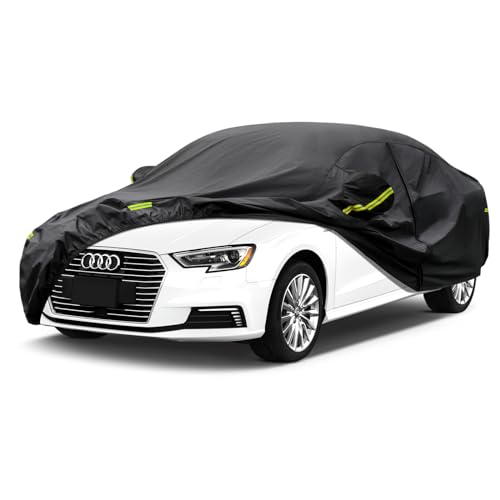 Image of Kaugung 7 Layers Hatchback Car Cover Custom Fit Audi A3 Sportback from 2012 to 2025, Waterproof All Weather Resistant Outdoor Indoor Sun Rain Dust Snow Protection.(USA Warehouse,Within 3-7 Days)Black