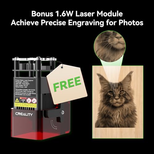 Image of Creality Falcon2 Pro 60W Laser Engraver-Desktop Diode 240000mW Output with Integrated Enclosure, Camera&Air Assist for Batch Process, Class 1 Safety Laser Cutter and Engraver Machine for Wood /Acrylic
