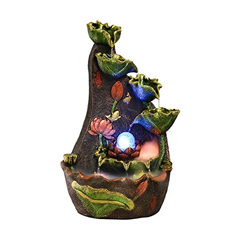 Fuente de mesa de 24.0 pulgadas resina nivelada cubierta Tabletop fuente de agua - calmante y relajante agua de sonido - fuente de mesa decorativa de la cascada Zen de mesa