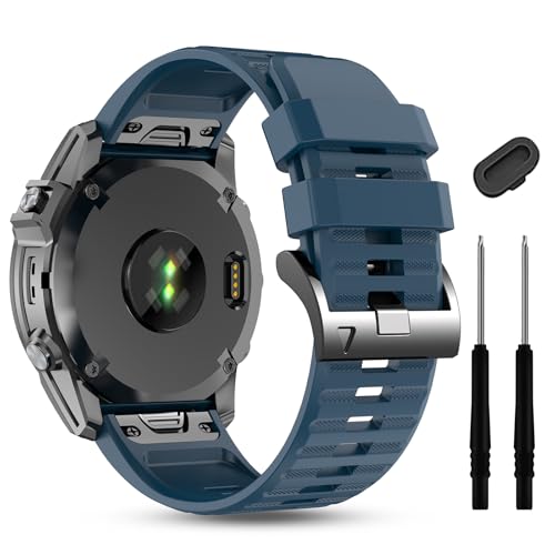 Image of Silicone Band for Garmin Enduro 3 2 /Fenix 8 pro /tactix 8 AMOLED 51mm /Fenix 7X /6X pro sapphire solar /5X plus, 26mm Quickfit Sprot Watch Strap Replacement for Descent Mk2i /3i /epix Pro /quatix 8 51mm