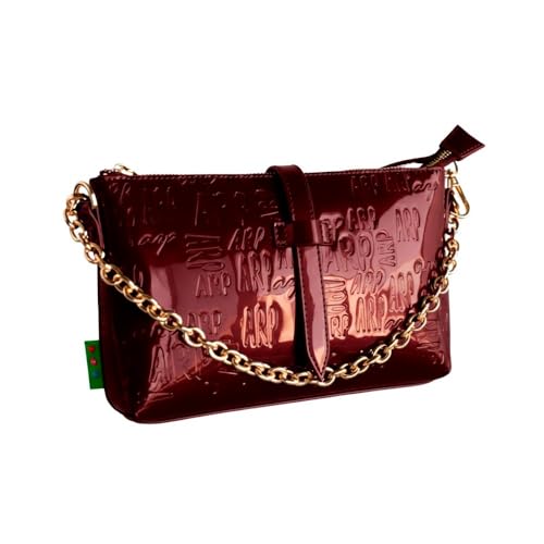 Imagen de Agatha Ruiz de la Prada Bolso de Mano Cartera plana color granate de charol con ARP grabado