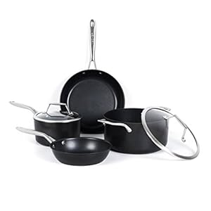 TECHEF – Onyx Collection 6-Piece Nonstick Frying Pan Skillet Set, PFOA-Free, Dishwasher Oven Safe, Stainless Steel Handle, Induction-Ready, Made in Korea