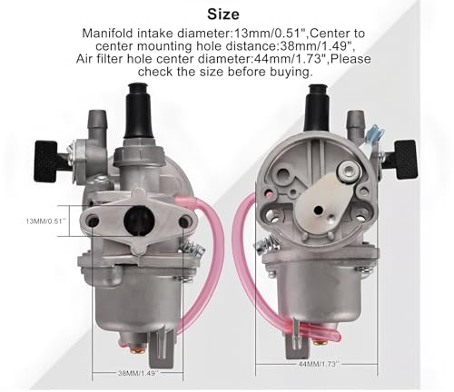 Losxuido Vergaser mit Luftfilter Benzinfilter Schlauch Satz für 2-Takt 47cc 49cc Pocket Bike Motor Mini Quad ATV Dirt Bike