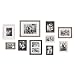 Kate and Laurel Bordeaux 10 Piece Wood Frame Set, White Wash, Charcoal Gray, and Rustic Gray