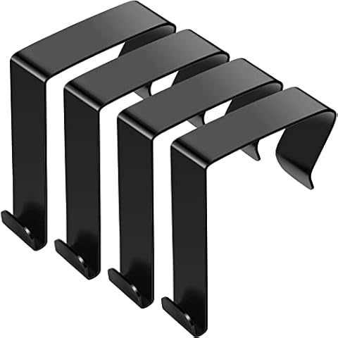 4 Pieces Over The Door Hook Black Cubicle Partition Hangers Steel Door Hooks for Hanging Door Hanger Hook Cubicle Hanger Cubicle Hooks for Door Mirror Panel Wall Closet Coats Whiteboard Office Home Cover