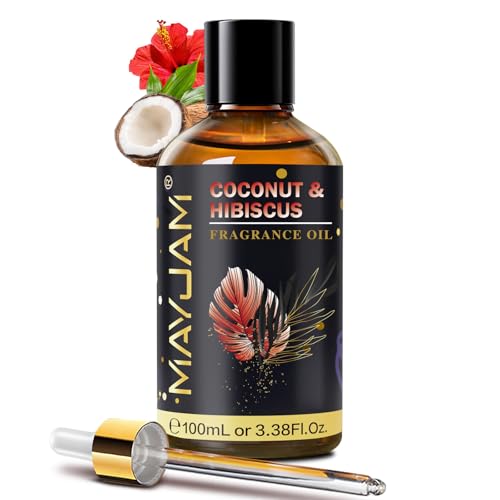 MAYJAM Aceite de Coco E Hibisco 100ml, Aceite De Fragancia De Coco E Hibisco para Difusor de Aceites Esenciales, Aromaterapia, DIY