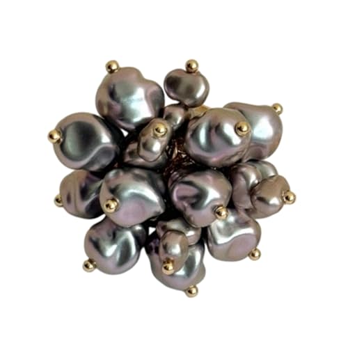 [Rulbelok] Adjustable Opening Rings with Imitation Pearls and Pyrotechnics Effect Perfect for Individualized Gift Occasions Hand