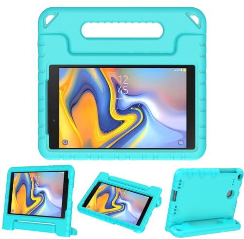 BMOUO Kids Case for Samsung Galaxy Tab A 8.0 2018 SM-T387, Shockproof Light Weight Protective Handle Stand Kids Case for Galaxy Tab A 8.0 Inch 2018 Release SM-T387 - Turquoise