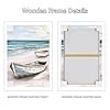 Wooden Framed Canvas Wall Art Blue White Sea Boat Painting on Canvas Prints Poster Seaside Coastal Sandy Beach Pictures for Living Room Bedroom Bathroom Dining Room Hallway Wall Decoration 30x40cm #4