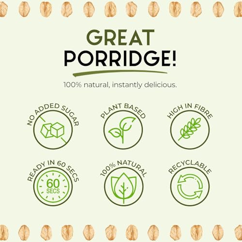 The Great British Porridge Co. Gluten-Free Instant Porridge, Apple & Cinnamon, Vegan, High Fibre, 2 x 385g Pouch - Image 2