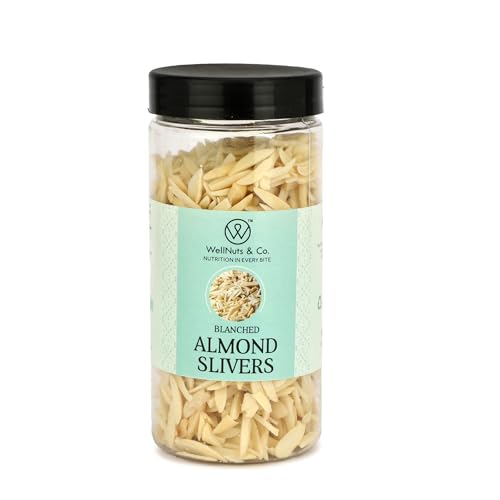 Image of WellNuts & Co. 100% Pure & Natural Almond Slivers | Nutritious Snack | Sliced Almonds for Baking, Cooking & Topping | Healthy Snack | Resealable Jar Pack | 150g (Pack of 1)