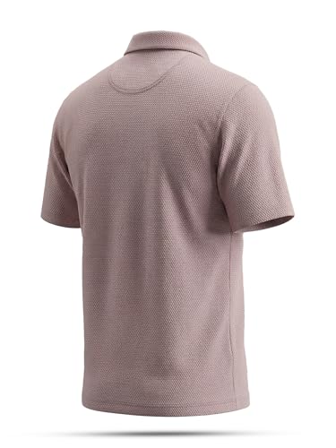 Image of fanideaz Mens Jacquard Tshirt Regular Fit Premium Collar t Shirts for Mens with Classic Style Polo Tshirts Shirts for Men Casual wear and Modern Zipper t Shirts for Men