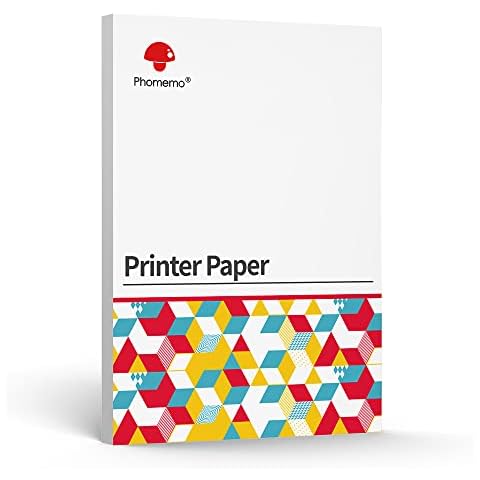 Phomemo A4 Thermal Paper - Multi-Purpose A4 Thermal Papers for Phomemo M08F, HPRT MT800/MT800Q, Brother PJ762/PJ763MFi Portable Printer, 8.27" x 11.69"(210x297mm), 200 Sheets, Black on White Cover