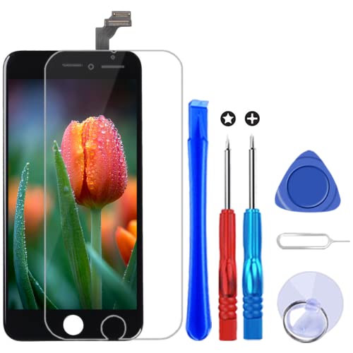 Brinonac Screen Replacement for iPhone 6 Plus 5.5 inch LCD Digitizer Touch Screen LCD Replacement Screen Frame Assembly Full Set with Tools and Screen Protector (Black)