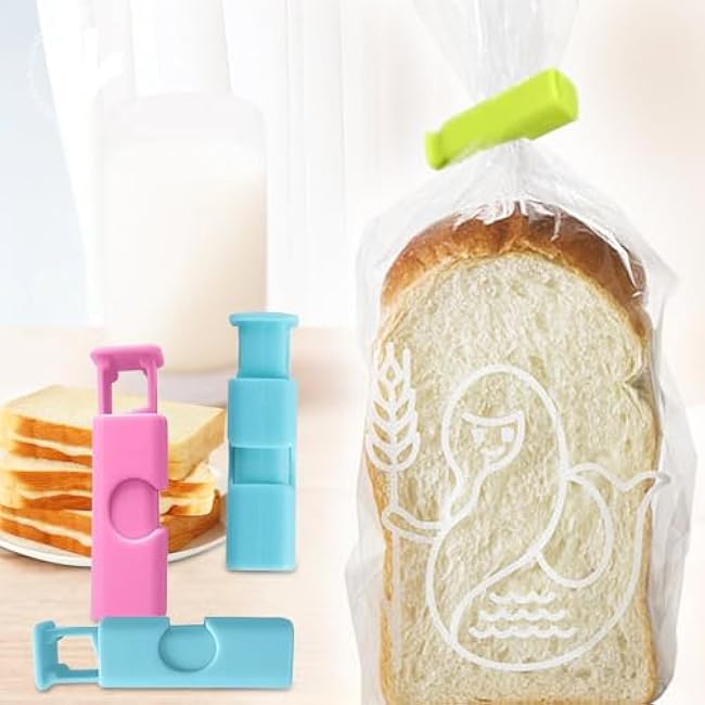 4Pcs Bag Clips for Food Storage, Chip Clips & Food Clips, Easy-to-Use Bread Bag Clips, Moisture Sealing Clips for Bread ¨C Multipurpose Clips for Freshness