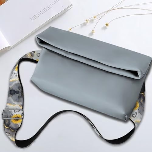 Image of Coldinair Gray Marble Purse Strap Sunflower Replacement Crossbody Bag Strap,Guitar Strap for Purses Crossbody, Purse Making Supplies