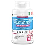 Vibor 120 Cps Enzypro Complex 3 in 1, Fermenti Lattici Probiotici E Prebiotici Per Intestino + Enzimi Digestivi Bromelina Plus Forte Drenante, Lattasi, Inulina,Riduce Il Gonfiore Addominale,Per Adulti