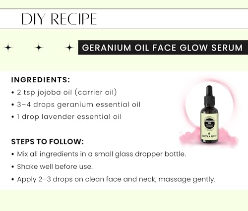 Image of Earth N Pure Geranium Essential Oil Natural and Therapeutic Grade for Skin - 100 ml