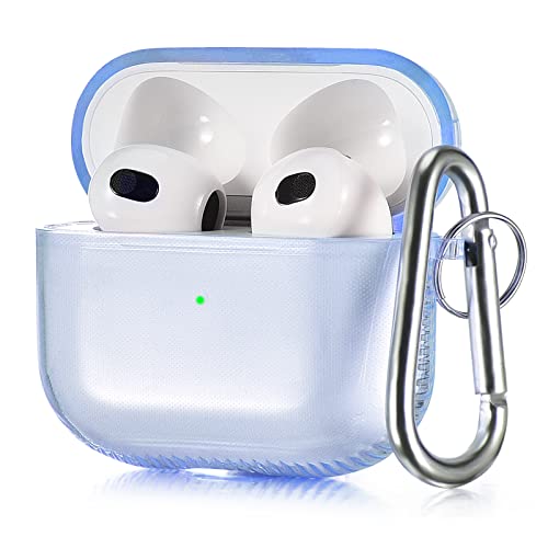 KOREDA Compatible with AirPods 3 2021 3rd Generation Case Cover, Soft Clear TPU Transparent Protective Shockproof Case Designed with Keychain for AirPod 3