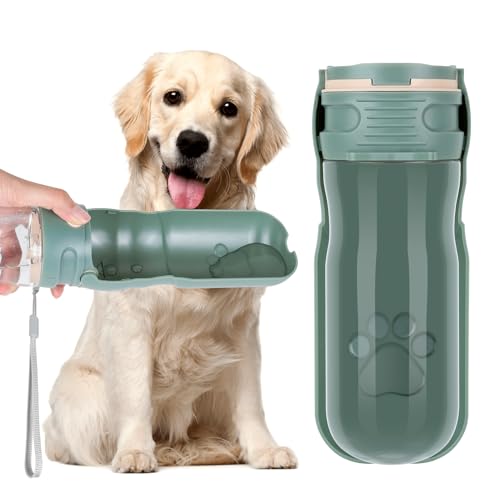 Haustier-Wasserflasche Mit Futterbehälter 300ml - Auslaufsichere Hundeflasche Für Unterwegs - Blau
