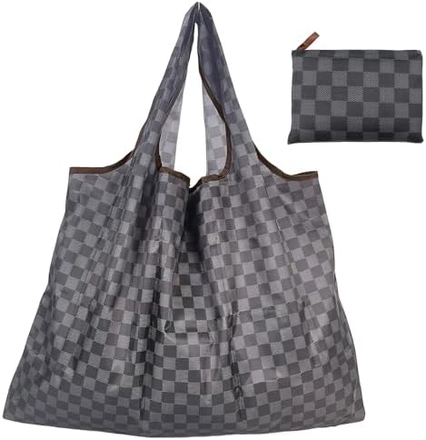 Large Foldable Shopping Tote Bag Water Resistant Shopping Tote Bag Reusable Eco Waterproof Tote Shopping Bag for Daily Use in Pocket