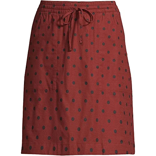 Lands' End Womens Soft Cotton Blend Hr Ew Po Skort Burgundy Red/Black Polka Dot Regular 16 #TOP4