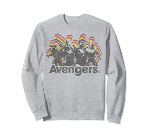 Sweatshirt Marvel Avengers Endgame imprimé graphique vintage lignes géométriques