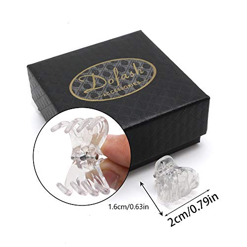 Dofash 12 piezas clip para el cabello de 2 cm en plástico transparente - Juego de pinzas de garra para mujeres y niñas miniatura 4