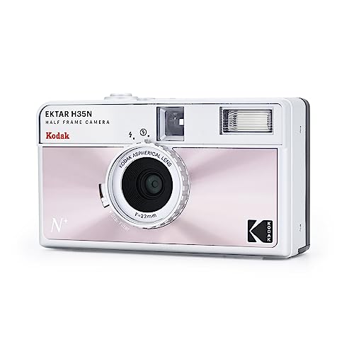 Image of Kodak EKTAR H35N Half Frame Film Camera Bundle with Kodak Ultramax 400 /24EXP 35mm Roll Film (Glazed Pink, Bundle)